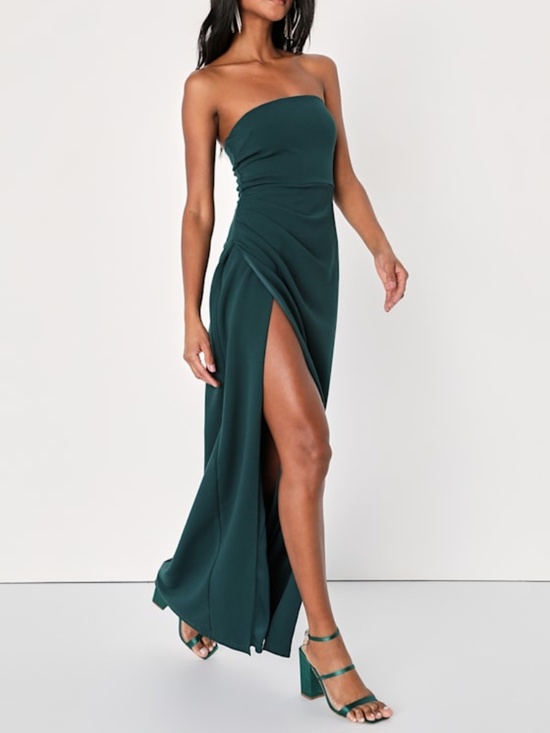 Lulus Dresses & Skirts - Lulus Foxy Emerald Green Strapless Maxi Dress - Size XS